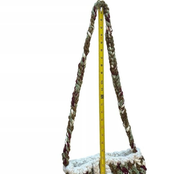 Chunky Knit Shoulder Hobo Bag Crossbody Purse Boho Hippie Cottagecore Mosscore - Picture 13 of 15